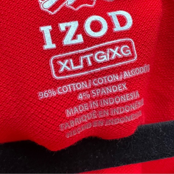 Izod Red / Orange Polo Short Sleeve - Picture 3 of 4